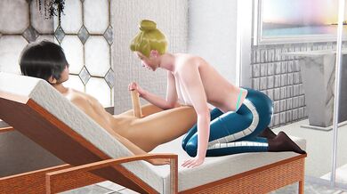 Helena with Big Tits and Ass in 3D Animation - Hot Handjob on Big Dick in Bed, Intense Wet Titfuck with Moans, and Undertable Mouth Fuck