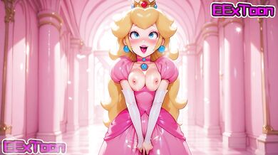 Mario Hentai Anime - Big Tits Princess Peach Blow Job Hentai by eextoon
