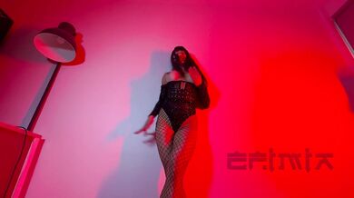 Big-tits Asian Cyberpunk Stripper in Fishnet