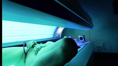 Girl let’s a stranger control her Lovense toy while she uses the tanning bed