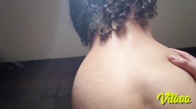 cumshot on my friend's ass - she has beautiful black hair