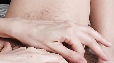 Fierce hairy clit worship leaves her moaning deep