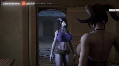 A lustful draenei seduced a thick cock and fucked him with her tight ass