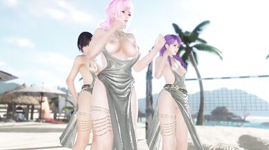 Dead or Alive Xtreme Venus Vacation Fiona Nagisa and Lobelia Soiree Dore Dress Nude Mod Fanservice Appreciation