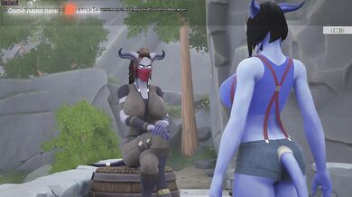 A draenei girl gave her elven boyfriend a blowjob. 3D Hentai Game