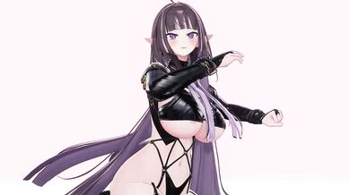 Nude Elf VTuber Layin Low Hentai MMD