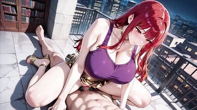 Big-Titted Redhead Licks Grinds to Explosive Creampie on Urban Terrace