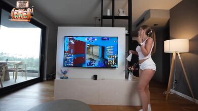 Kira deliberately wouldn't let me watch the tournament, so I had to fuck her and feed her my cum