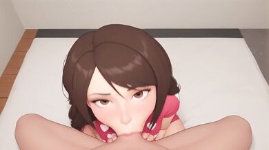 AI Generated - Brunette Heart Top Deepthroat Cutie & Bedroom Passion Part 1