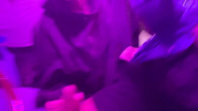Part 2 of wife gives trucker head in the semi under purple glow