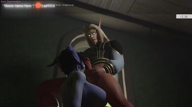 A draenei girl was fucked in the ass by different strangers' cocks. part 2