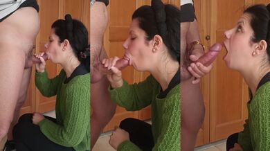 ITALIAN AMATEUR BLOWJOB WITH CUM