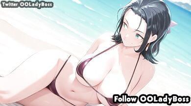 Yuka Okkotsu bikini big tits blow job for her boss hentai from Jujutsu Kaisen Modulo by ooladyboss