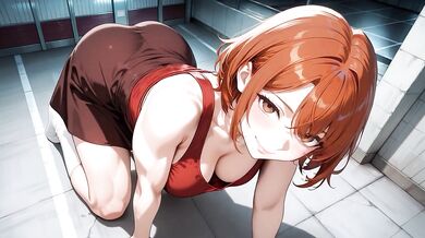 Redhead Anime Babe Gets Pounded Doggy in Subway & Begs for More