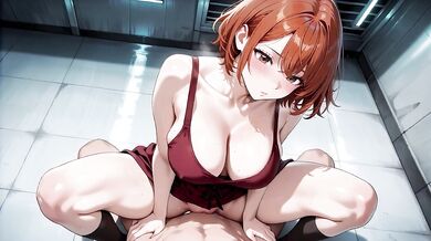 Redhead Anime Babe Gets Pounded Doggy in Subway & Begs for More