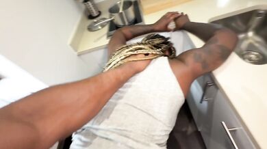 POV Black on Black Kitchen Fucking Ebony Xeinna Rose