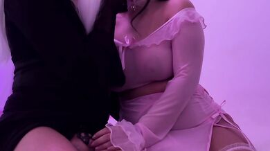 Femboy dominating his cute girlfriend - chastity, fucking
