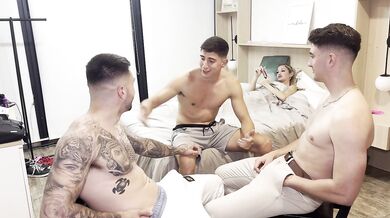 Clariquiin Gangbang DP: Three Huge Cocks for This Petite But Feisty Blonde