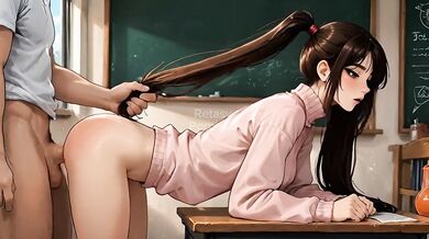 A sexy schoolgirl offers her backside to her teacher to pass school