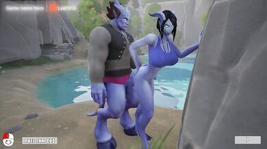 A draenei girl was fucked in the ass by different strangers' cocks