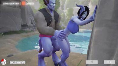A draenei girl was fucked in the ass by different strangers' cocks
