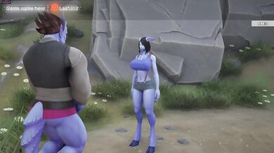 A draenei girl was fucked in the ass by different strangers' cocks