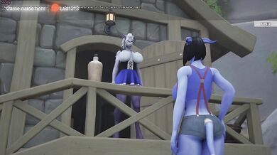 A draenei girl was fucked in the ass by different strangers' cocks