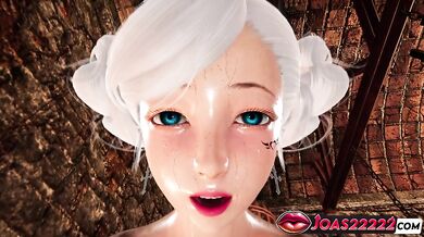 Succubus Yuuko with Perfect Body - 3D Animation of Cowgirl Position on Her Tight Pussy with Moans and Desk Doggystyle Finishing with Creampie