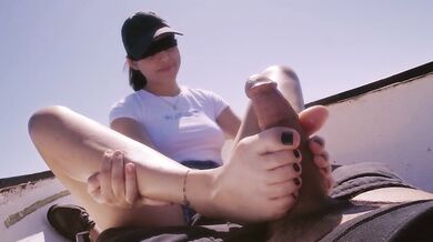 Licking my pretty feet in public - Ava Brooke