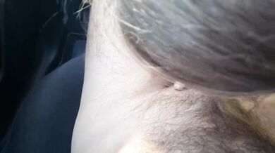 Car blowjob with cum in mouth