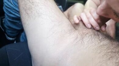 Car blowjob with cum in mouth