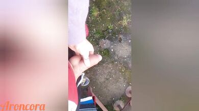 Amateur pissing squirt floods muddy mouth