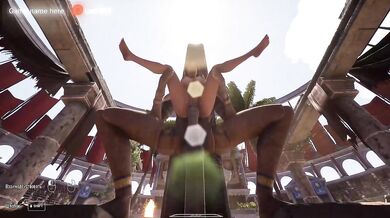 Lara Croft woke up a statue and now Lara is being fucked in every hole in front of 1,000 spectators.