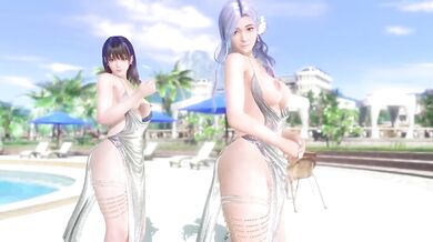 Dead or Alive Xtreme Venus Vacation Sayuri Nanami and Kanna Soiree Dore Dress Nude Mod Fanservice Appreciation
