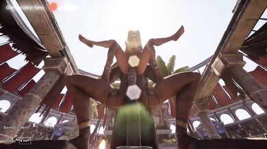 Lara Croft woke up a statue and now Lara is being fucked in every hole in front of 1,000 spectators. part 2