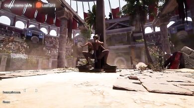 Lara Croft woke up a statue and now Lara is being fucked in every hole in front of 1,000 spectators. part 2