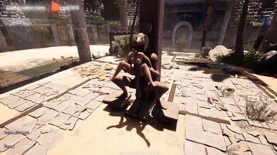Lara Croft woke up a statue and now Lara is being fucked in every hole in front of 1,000 spectators. part 2