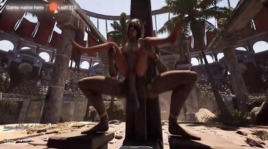 Lara Croft woke up a statue and now Lara is being fucked in every hole in front of 1,000 spectators. part 2