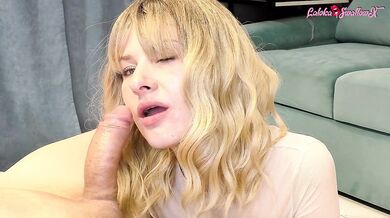 Sweet and gentle blowjob from a blonde