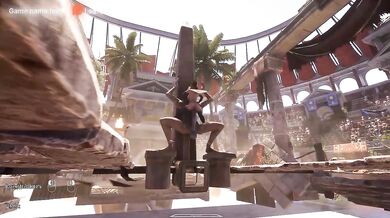 Lara Croft awakened an ancient statue and now it's being rhythmically fucked. 3D hentai Animation. part 2