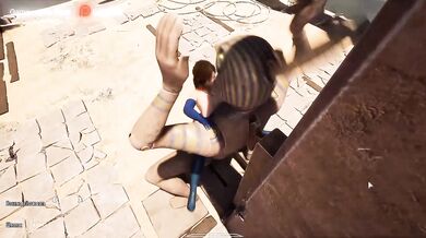 Lara Croft awakened an ancient statue and now it's being rhythmically fucked. 3D hentai Animation. part 2