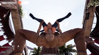 The ancient statue was aroused and was now rhythmically fucking Lara in all her holes. 3D Hentai