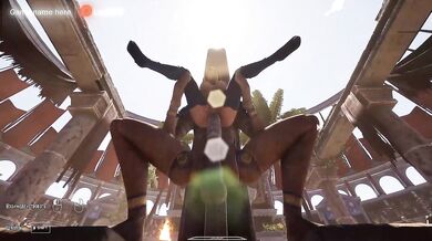 The ancient statue was aroused and was now rhythmically fucking Lara in all her holes. 3D Hentai