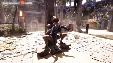 The ancient statue was aroused and was now rhythmically fucking Lara in all her holes. 3D Hentai