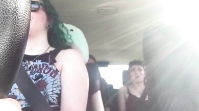Car podcast turns into backseat blowjob (FuckBox ep.1)