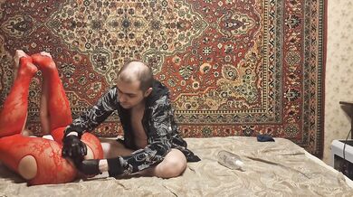 Man fuck beautiful Russian girl Anastasia anal dildo home amateur