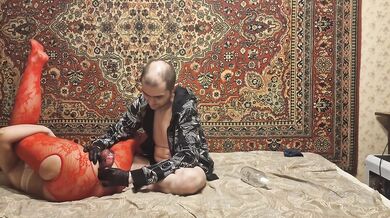 Man fuck beautiful Russian girl Anastasia anal dildo home amateur