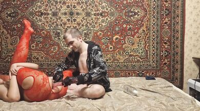 Man fuck beautiful Russian girl Anastasia anal dildo home amateur