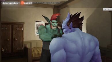A draenei stepbrother and his friend fucked both of his stepsister's holes at the same time.