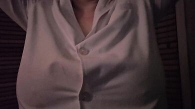 Lady Harland in a white coat